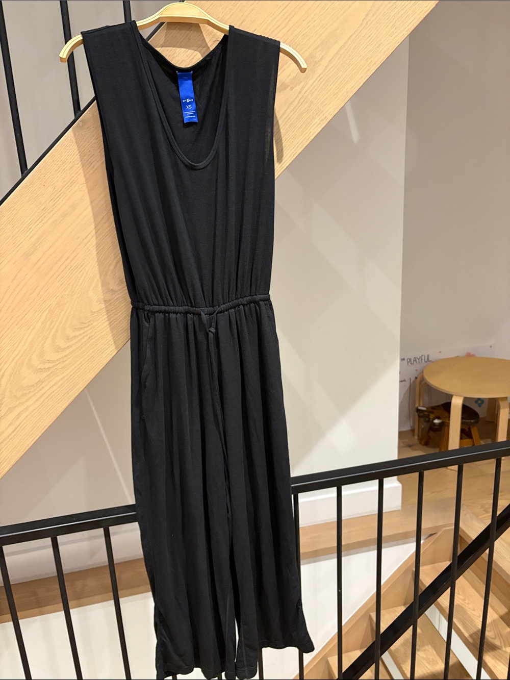 Kit and Ace Black Sleeveless Jumpsuit with Drawcord Waist